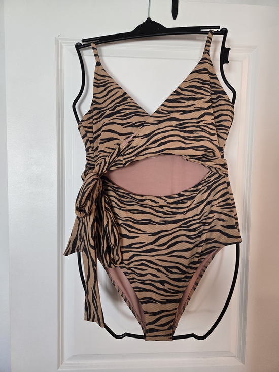 aerie Other - aerie Tan and Black Tiger-Stripe One-Piece Swimsuit